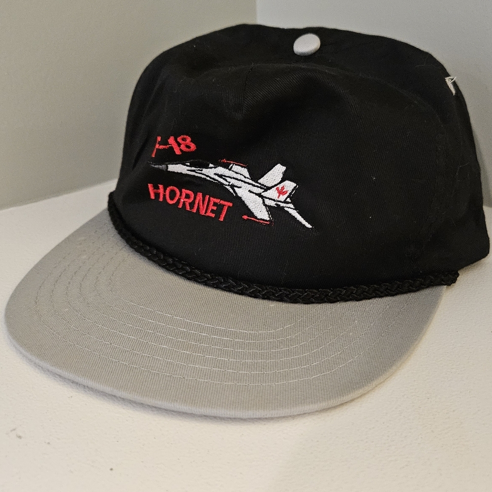 Vintage F-18 Hornet Snapback Rope Hat Airforce